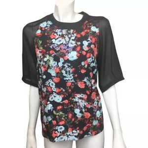BCBGeneration Black Floral Top‎